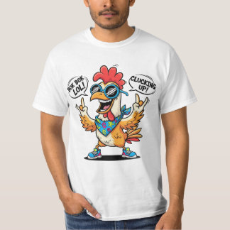 Lustiges Hühner-Maskottchen-T-Shirt –Kühne Pop-Art T-Shirt