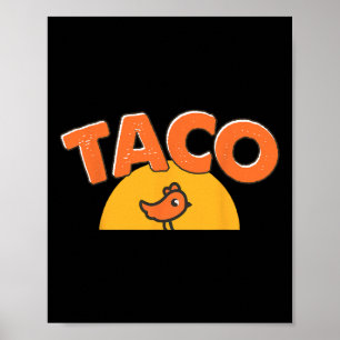 Lustiges Hühner-Meme Trendiger Taco Trump immer Hu Poster