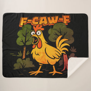 Lustiges Hühnerdesign – F-Caw-F Cartoon-Tier Humor Sherpadecke