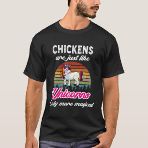 Lustiges Hühnerdesign Retro Einhorn Vintage Sonnen T-Shirt
