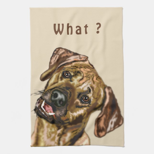 Lustiges Hund Küchenhandtuch - Benutzerdefinierter Geschirrtuch (Vertikal)