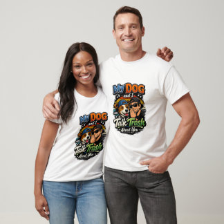 Lustiges Hund-und-Besitzer-Retro-Grafik-T-Shirt-De T-Shirt