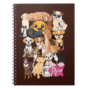 Lustiges Hunde-Familienporträt-Notizbuch Notizblock