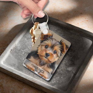 Lustiges Hunde-Foto-Doppelseitiges Aluminium Schlüsselanhänger