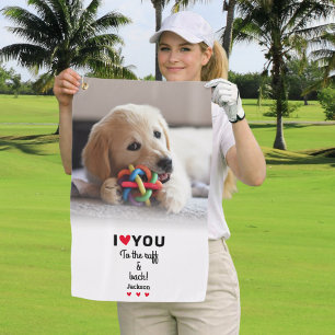 Lustiges Hunde-Foto Ich liebe dich zum Schnauz & z Golfhandtuch