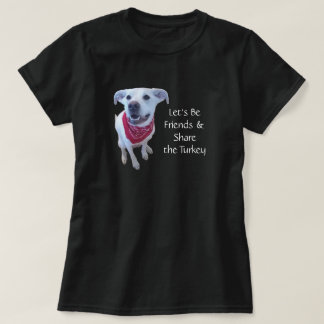 Lustiges Hunde-Foto mit Thanksgiving-Tag-Nachricht T-Shirt