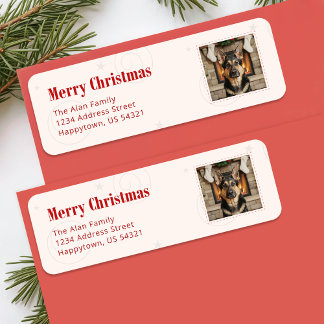 Lustiges Hunde-Foto Weihnachten Rücksendeadresse