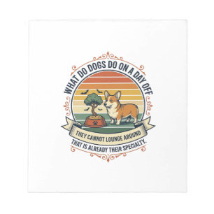 Lustiges Hunde-Freizeit Vintage-Gravur-Zitat-Shirt Notizblock