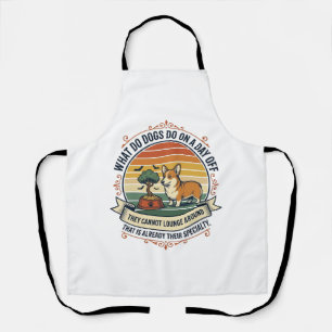 Lustiges Hunde-Freizeit Vintage-Gravur-Zitat-Shirt Schürze