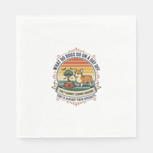 Lustiges Hunde-Freizeit Vintage-Gravur-Zitat-Shirt Serviette