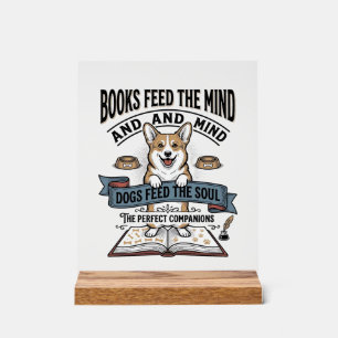 Lustiges Hunde-Leser Vintage-Stich-T-Shirt für Buc Acrylschild
