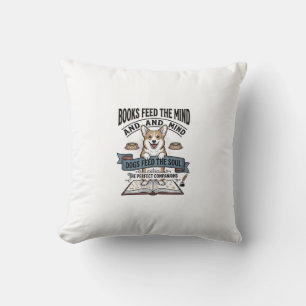 Lustiges Hunde-Leser Vintage-Stich-T-Shirt für Buc Kissen