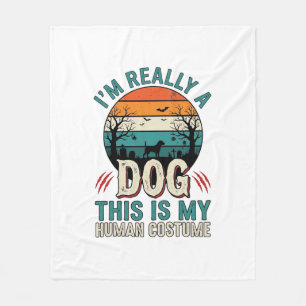 Lustiges Hunde-Mensch-Kostüm Vintage-Halloween-Shi Fleecedecke