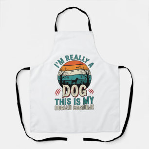 Lustiges Hunde-Mensch-Kostüm Vintage-Halloween-Shi Schürze