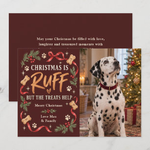 Lustiges Hunde-Weihnachtsfoto Feiertagskarte