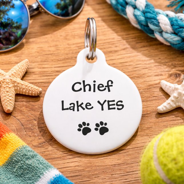 Lustiges Hunde-Zitat mit Telefonnummer | Individue Haustiermarke (Von Creator hochgeladen)