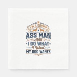 Lustiges Hundebesitzer-Zitat Vintage-Vektordesign_ Serviette