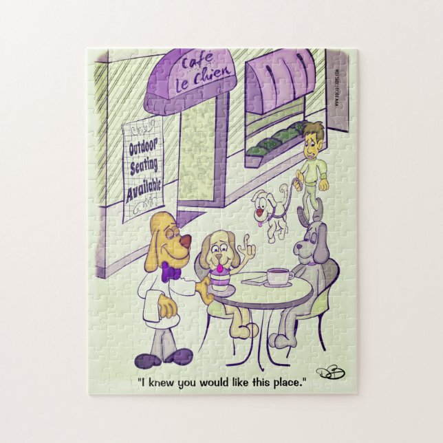 Lustiges Hundecafe-Puzzle Puzzle (Vertikal)