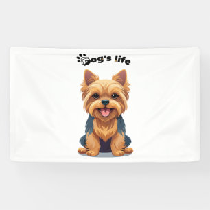 Lustiges Hundeleben Yorkshire Terrier Illustration Banner