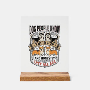 Lustiges Hundeliebhaber-Shirt mit Vintage-Hunde-De Acrylschild