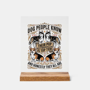 Lustiges Hundeliebhaber-Shirt mit Vintage-Hunde-De Acrylschild