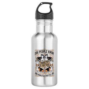 Lustiges Hundeliebhaber-Shirt mit Vintage-Hunde-De Edelstahlflasche