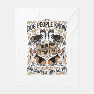 Lustiges Hundeliebhaber-Shirt mit Vintage-Hunde-De Fleecedecke