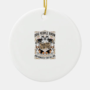 Lustiges Hundeliebhaber-Shirt mit Vintage-Hunde-De Keramik Ornament