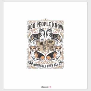 Lustiges Hundeliebhaber-Shirt mit Vintage-Hunde-St Aufkleber