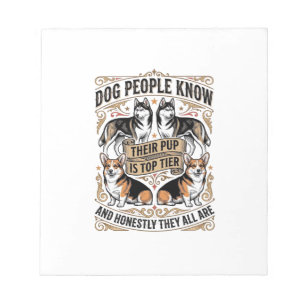 Lustiges Hundeliebhaber-Shirt mit Vintage-Hunde-St Notizblock