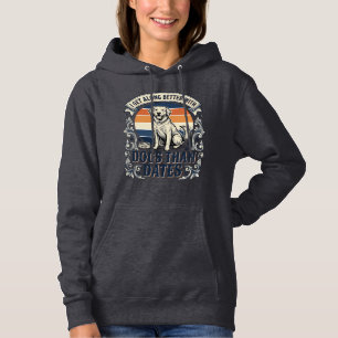 Lustiges Hundeliebhaber-Shirt Vintage Gravur Zitat Hoodie