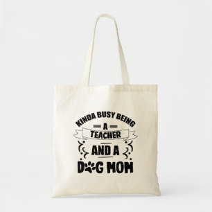 Lustiges Hundemutter- und Lehrer-Shirt Geschenke f Tragetasche