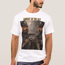 Lustiges Hundepolizei-Shirt Auf Frischer Tat Ertap