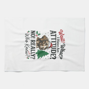Lustiges Hundeverhalten Weihnachts-Vektor-Design_1 Geschirrtuch