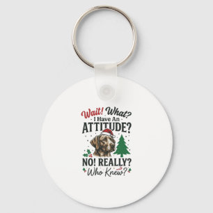 Lustiges Hundeverhalten Weihnachts-Vektor-Design_1 Schlüsselanhänger
