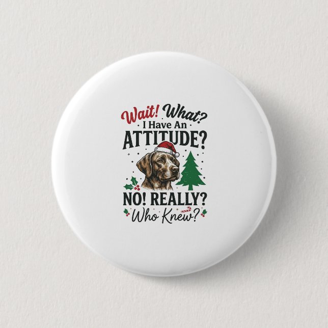 Lustiges Hundeverhalten Weihnachtsvektor-Design_1 Button (Vorderseite)