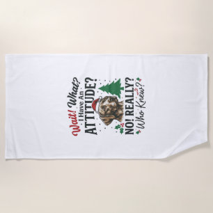 Lustiges Hundeverhalten Weihnachtsvektor-Design_1 Strandtuch