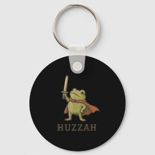 Lustiges Huzzah-Frosch-Shirt, Vintage-Kröten-Ritte Schlüsselanhänger