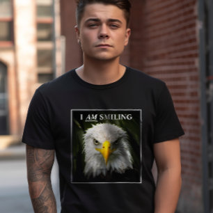 Lustiges Ich Lächle Grumpy Eagle Foto T-Shirt