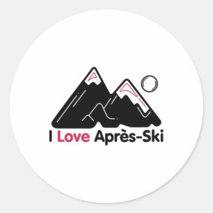 Lustiges Ich Liebe Apres Ski Shirt - Großartiges S Runder Aufkleber