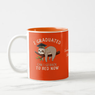 Lustiges individuelles Faultier-Abschlussgeschenk Zweifarbige Tasse
