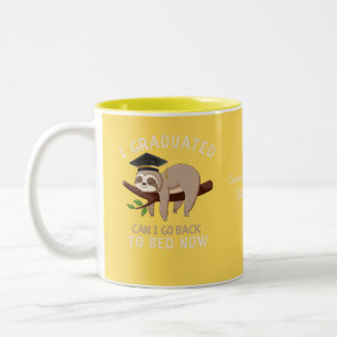 Lustiges individuelles Faultier-Abschlussgeschenk Zweifarbige Tasse