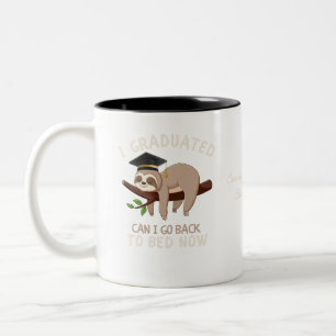 Lustiges individuelles Faultier-Abschlussgeschenk Zweifarbige Tasse