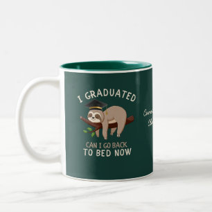 Lustiges individuelles Faultier-Abschlussgeschenk Zweifarbige Tasse