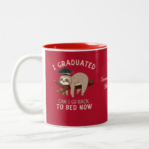Lustiges individuelles Faultier-Abschlussgeschenk  Zweifarbige Tasse