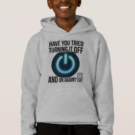 Lustiges IT-Tech-Support-T-Shirt mit weißer Kapuze Hoodie
