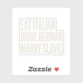 Lustiges Italienisch Essen Fahren Deutsche Heirate Aufkleber