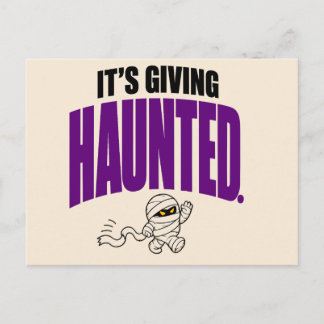 Lustiges It's Giving Haunted Retro-Mumien-Hallowee Postkarte