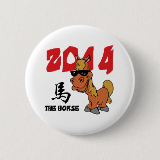 Lustiges Jahr des Pferds 2014 Button