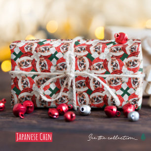 Lustiges Japan-Chin-Weihnachtsmuster Geschenkpapier